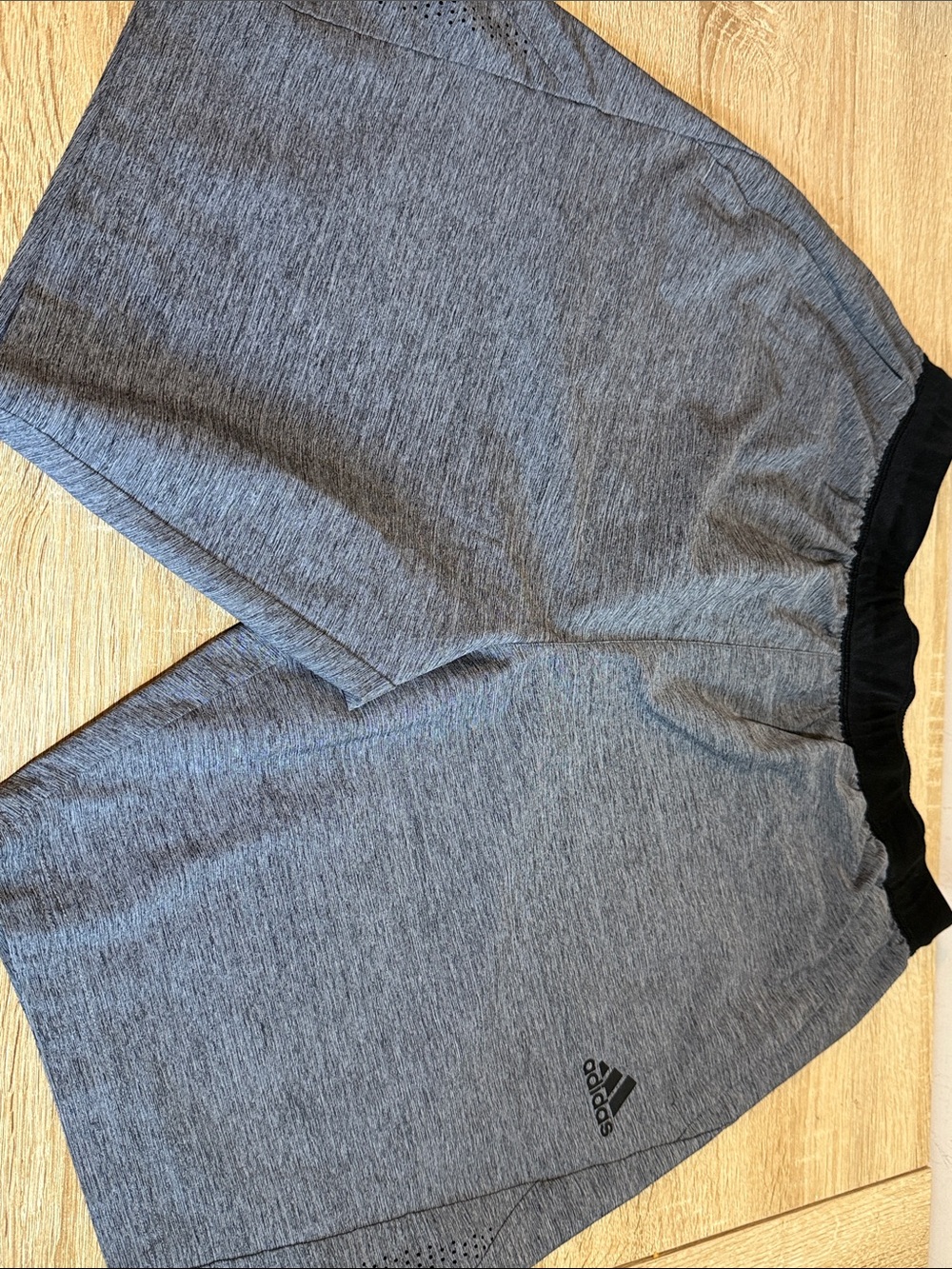 adidas Kids Heather Gray Athletic Shorts with Black Waistband